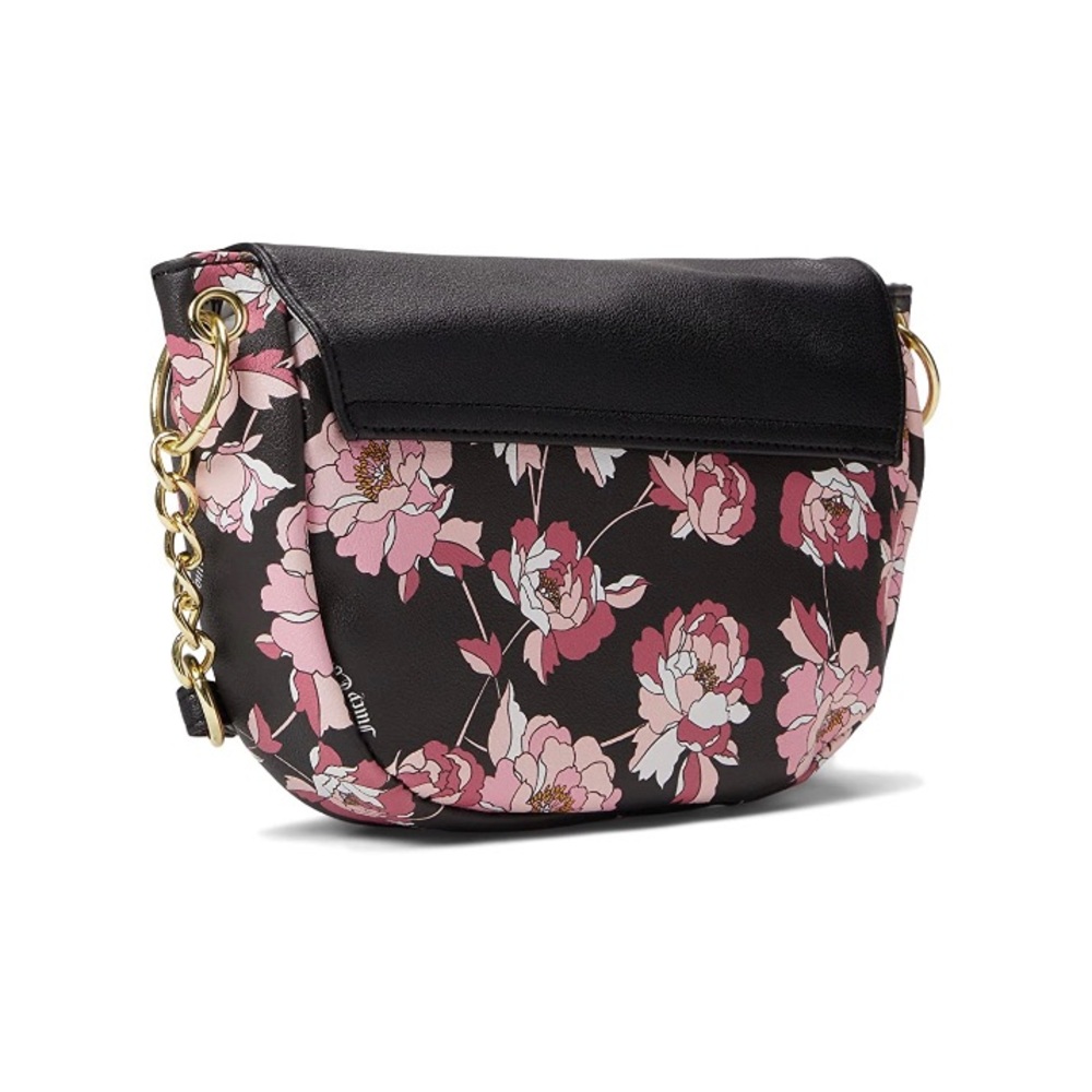 Juicy Couture Pretty Rose Black Flap Crossbody